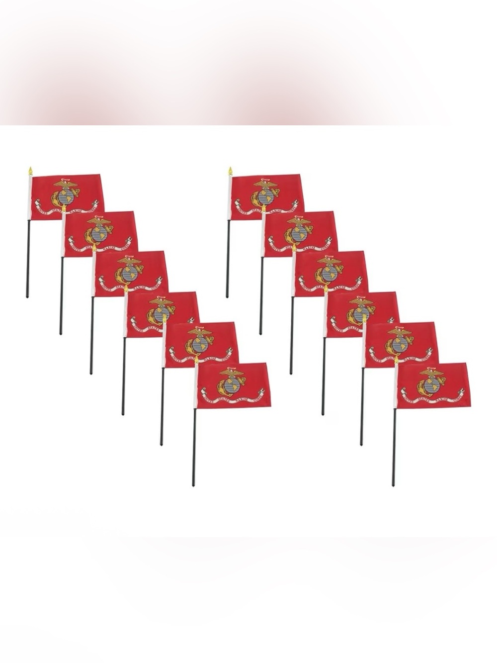 🫡 USMC Mini Handheld Flags - Pack of 30 NEW | white staffs.🇺🇸🦅⚓️🌎